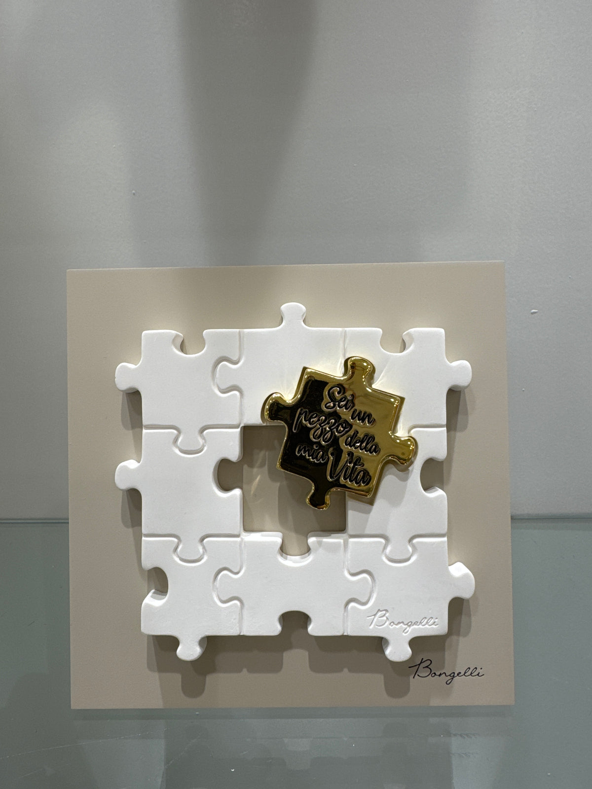Bongelli Preziosi Quadretto cm. 15x15 Puzzle Bianco oro