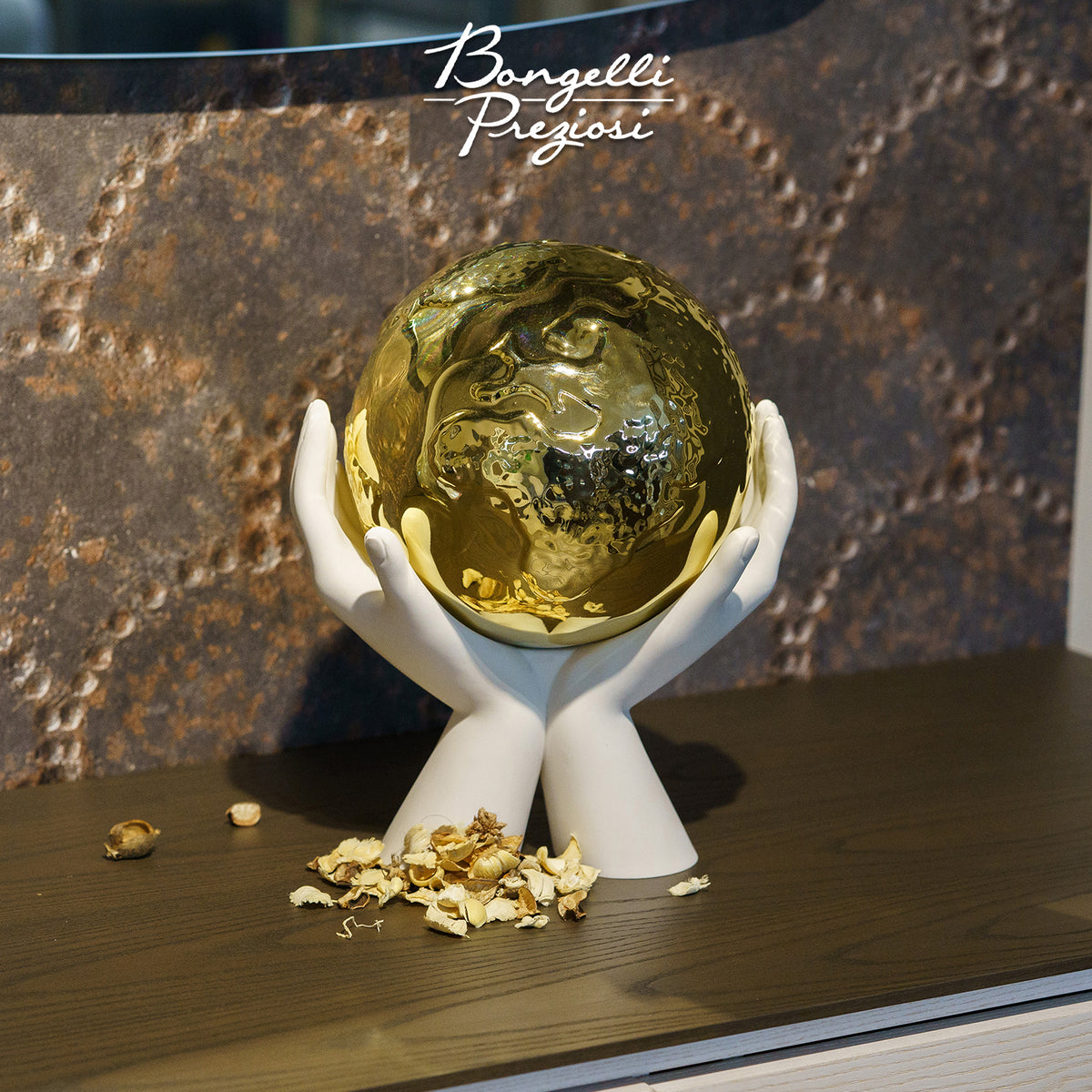 Bongelli preziosi Mano mondo globe me2488/3bor cm. 27x36h