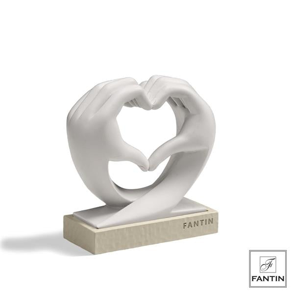 MANI A CUORE BIANCHE BASE TORTORA CM. 10XH11 Fantin