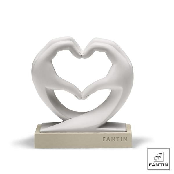 MANI A CUORE BIANCHE BASE TORTORA CM. 12XH14 Fantin