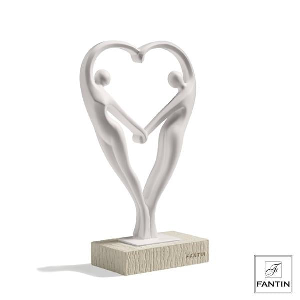 INNAMORATI CUORE BIANCHI BASE TORTORA CM.14,5XH23,5 Fantin