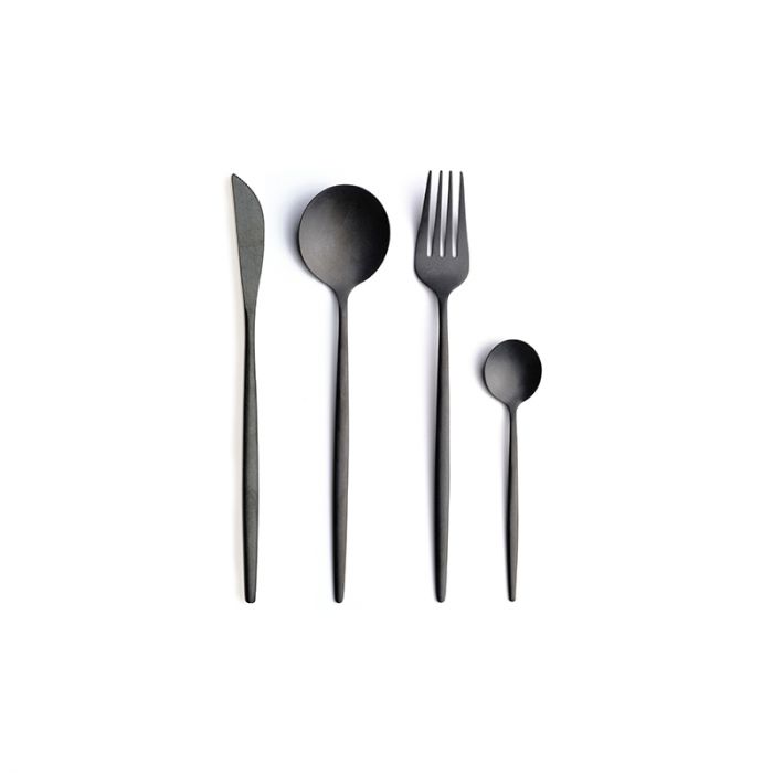 ZEN SET 24 PZ POSATE IN ACCIAIO PVD NERO EVVIVA