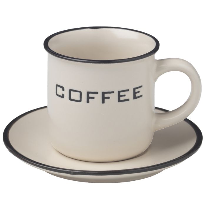Evviva Set 6 tazze caffè con piattino 130 ml