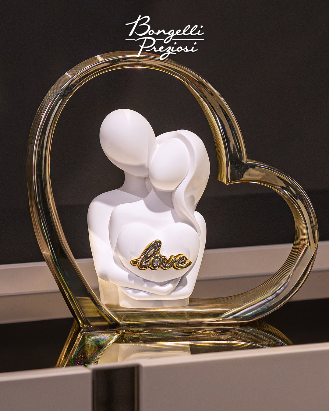 Bongelli preziosi Scultura Cuore Bianca oro 14x14