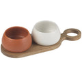 Evviva Set 2 Ciotole con vassoio in legno 10X27 cm