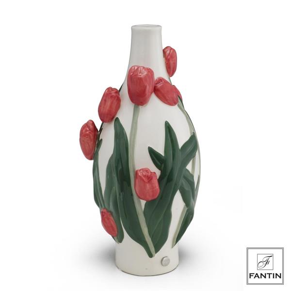 VASO GOCCIA TULIPANI LIGHT RED CM.15X15XH30 Fantin