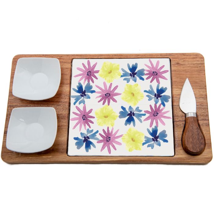 Evviva Set formaggio c/2 ciotole e coltello – floreale