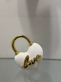 Bongelli preziosi lucchetto cuore  cm. 10x9 h bianco oro