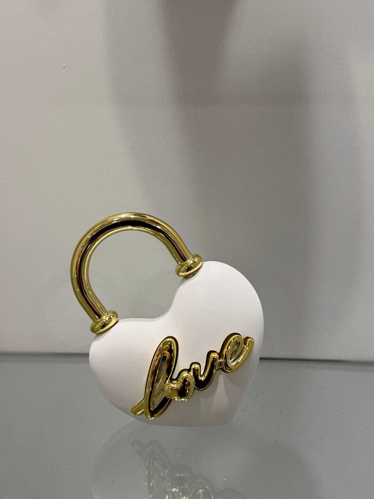 Bongelli preziosi lucchetto cuore  cm. 10x9 h bianco oro
