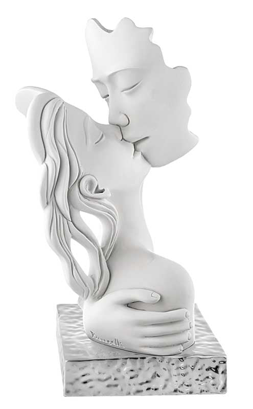 Bongelli preziosi piccola Scultura in marmorino moderna Bacio h 20