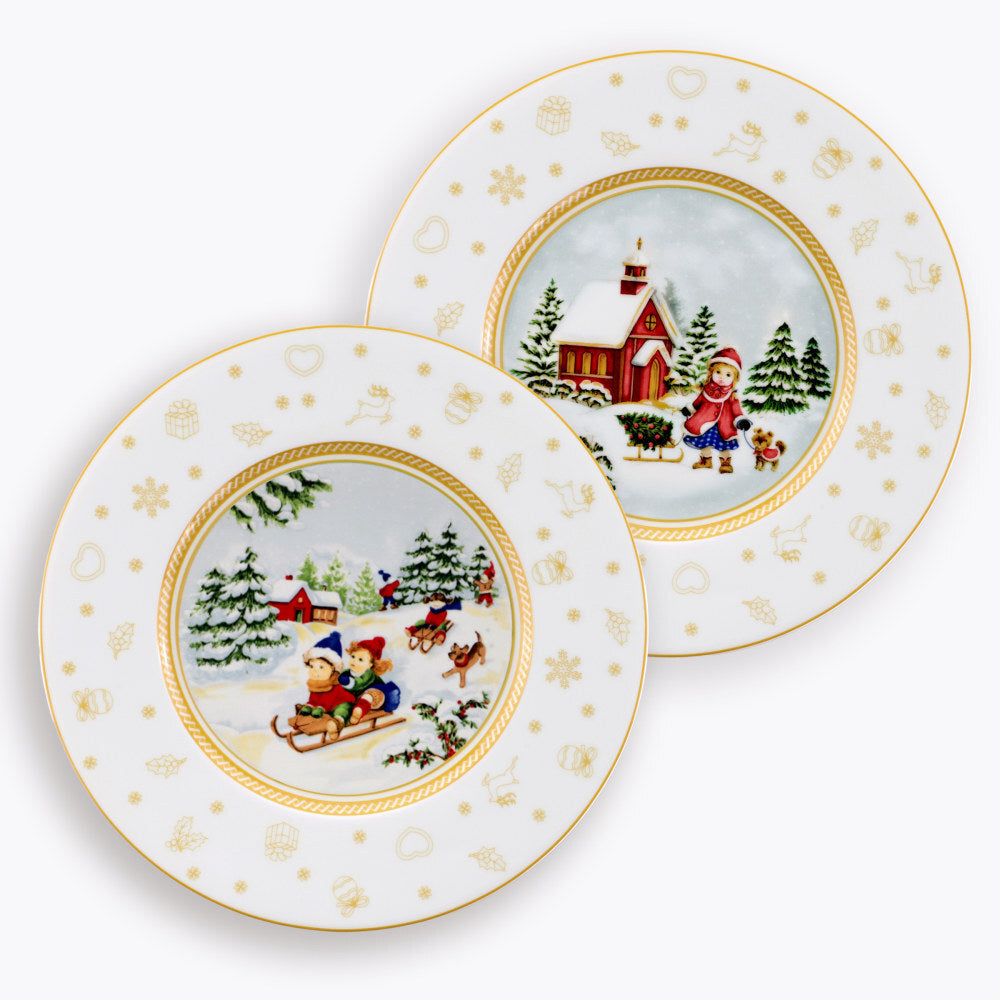 Set 6 Piatti dolce ass. 22cm Toys Natale Weissestal