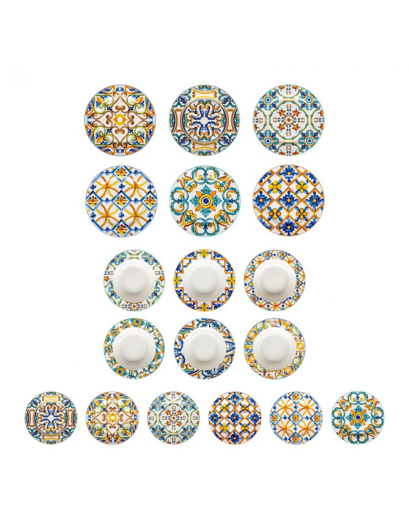SERVIZIO PIATTI PORCELLANA NEW BONE CHINA 18 PZ MEDICEA BRANDANI