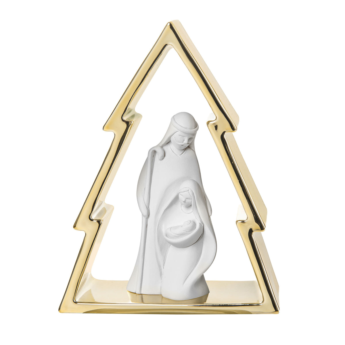 Bongelli Decorazione natalizia con albero di natale piccolo e la natività (Oro)