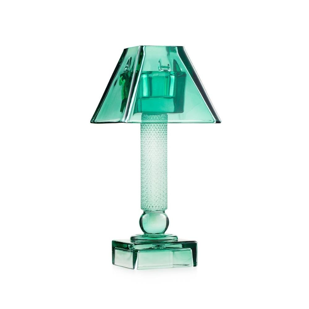 Candeliere quadrato verde 11,5x11,5x24 cm Luxor