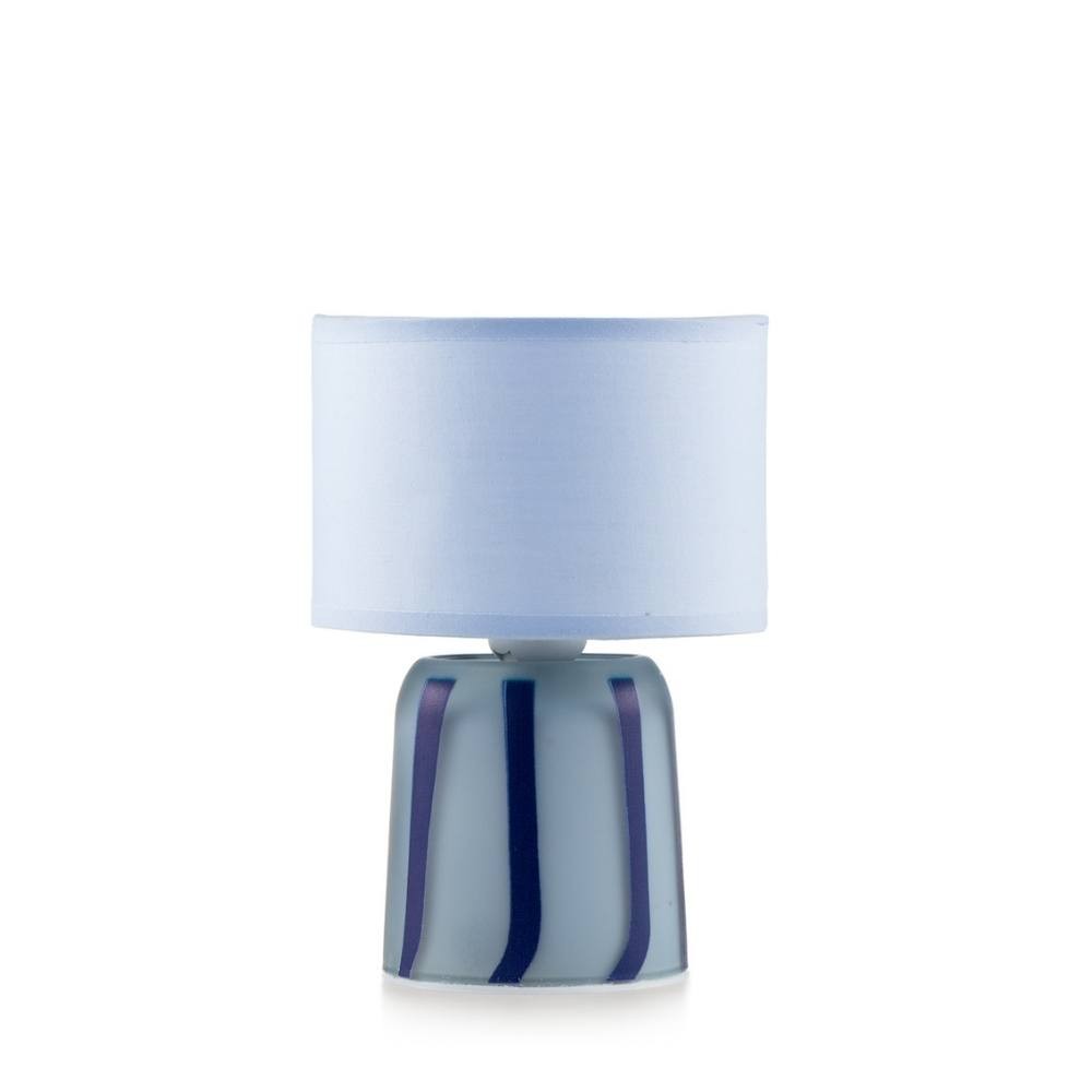 Lampada con paralume blu e base a strisce bianco e blu13x20 cm Rayon Emo