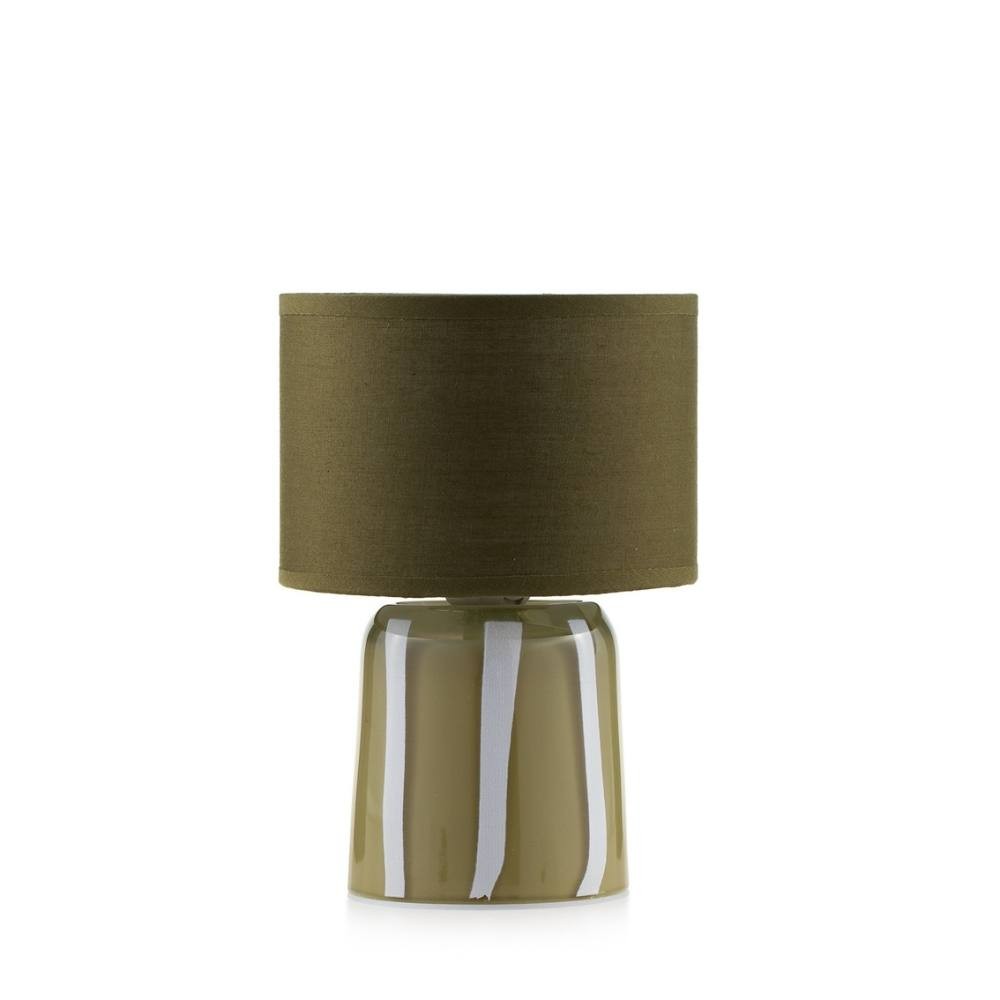 Lampada con paralume verde e base a strisce bianco e verde 13x20 cm Rayon Emo