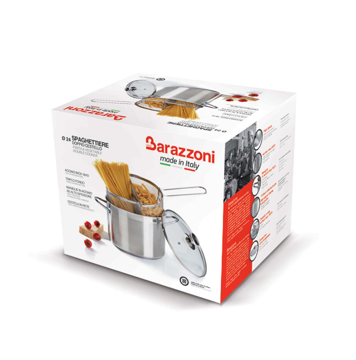 Spaghettiere doppio cestello Barazzoni cm. 24